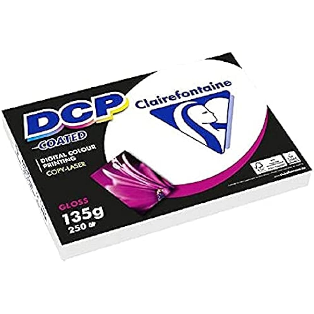 Clairefontaine Ream of 250 Sheets of A4 135g DCP Paper - Gloss Coated on Both Sides