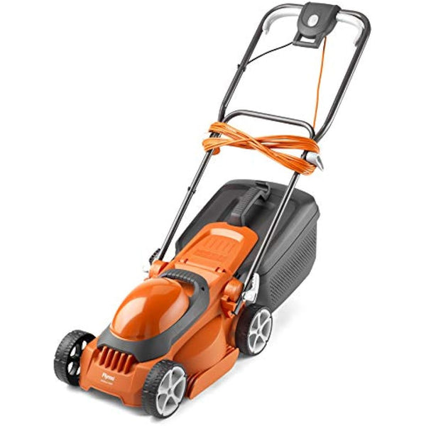 Flymo EasiStore 300R Electric Rotary Lawn Mower - 30 cm Cutting Width, 30 Litre Grass Box, Close Edge Cutting, Rear Roller, Manual Height Adjust, Space Saving Storage Features, Lightweight