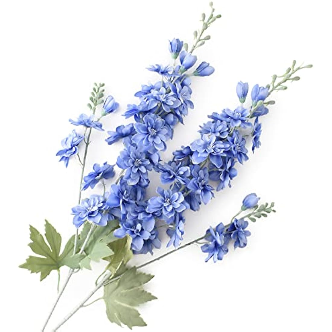 HUIANER 2Pcs Artificial Delphinium Flowers with Long Stem, Fake Violet Silk Flowers Plant Faux Flower for Home Garden Wedding Party Table Vase Decoration (Blue)