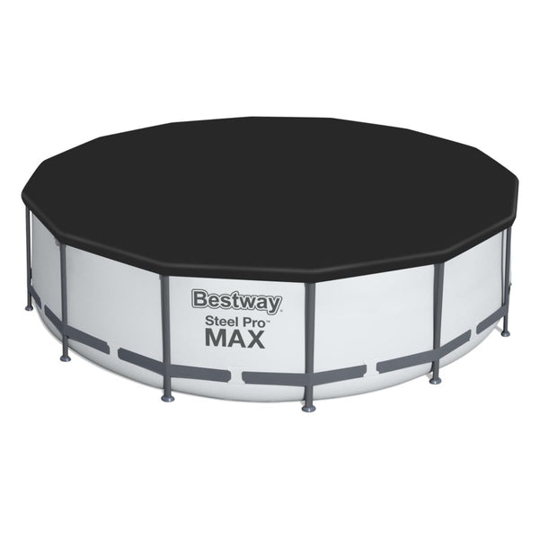 Bestway Steel Pro | Max Round Frame Swimming Pool with Filter Pump, Above Ground Frame Pools, Grey, 15ft
