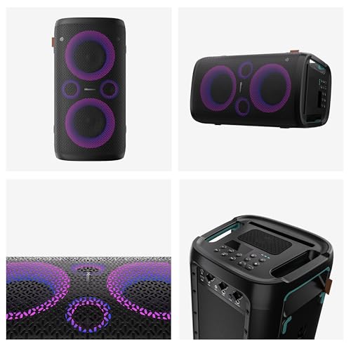 Hisense PARTY STORM, 300W Max Audio Power,15 Hrs long playtime,Karaoke Mode,Lighting effects, Wireless charge the phone, IPX4 Waterproof, Bluetooth 5.0