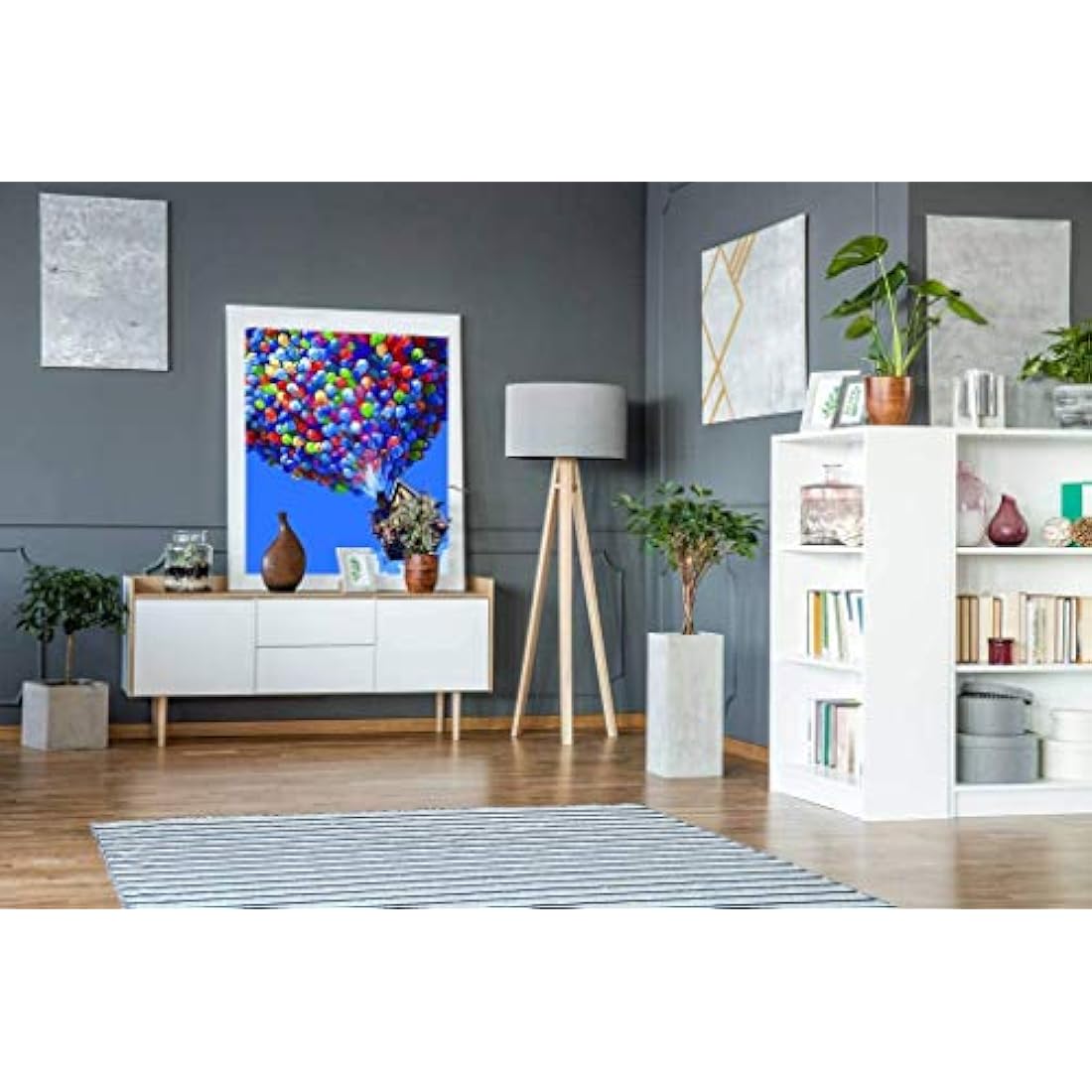 Painting by Numbers Kits for Adult or Kids, DIY Canvas Oil Painting Kit with Paint Brushes Acrylic Pigment Drawing Paintwork 16x20inch Without Frame(Ballon)