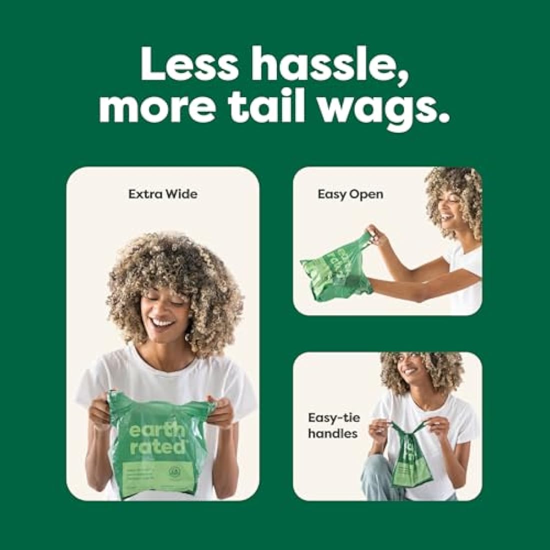 Earth Rated Dog Poo Bags with Handles, Easy Tie and Guaranteed Leakproof, Lavender Scented, 120 Handle Bags