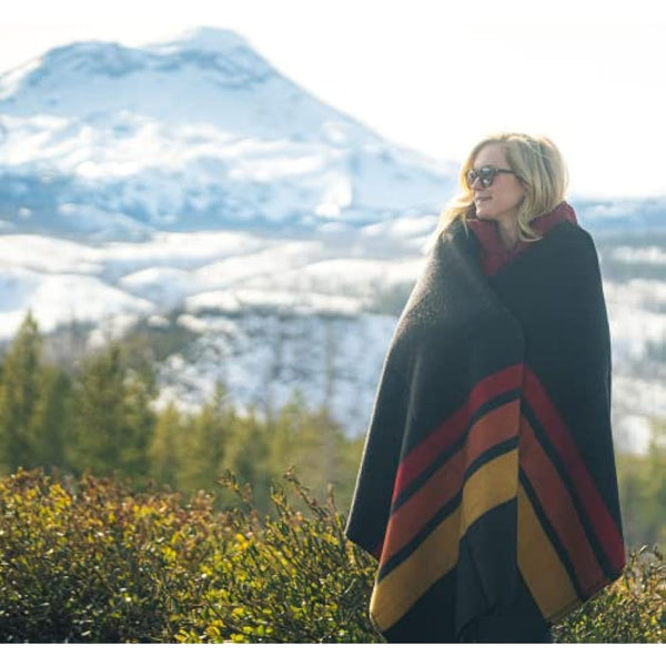 Arcturus Rainier Wool Blanket - 4.5lbs Warm, Heavy, Washable, Large | Great for Camping, Outdoors, Survival & Emergency Kits (Sunset Peak)