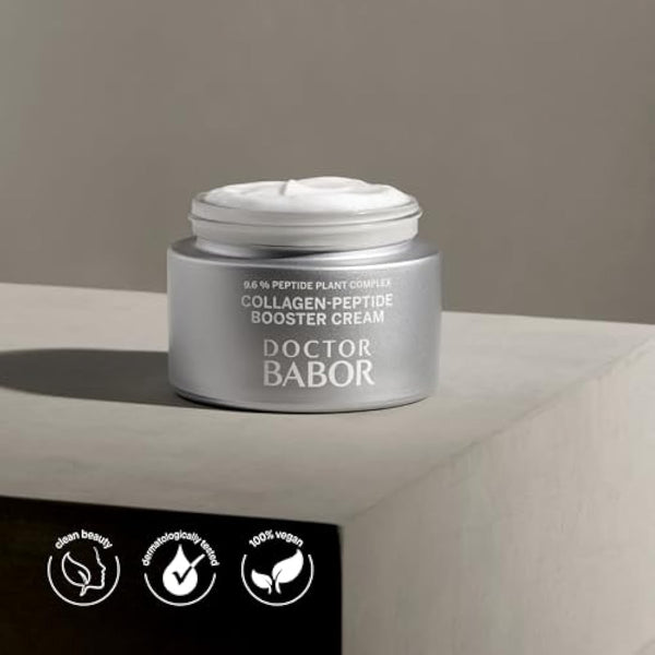 DOCTOR BABOR Collagen-Peptide Booster Cream | Moisturising face cream for intensive firming | Anti-wrinkle cream for visibly smooth skin | For face, neck & décolleté | vegan| 50ml