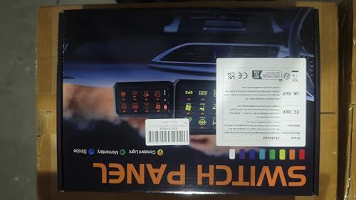 Chelhead 12V/24V Switch Control Panel RGB 6 Gang Dimmable Multi-Function Programmable Switch Panel Acc Battery Control Waterproof, Compatible with Truck Boat SUV RV Trailer Marine ATV UTV