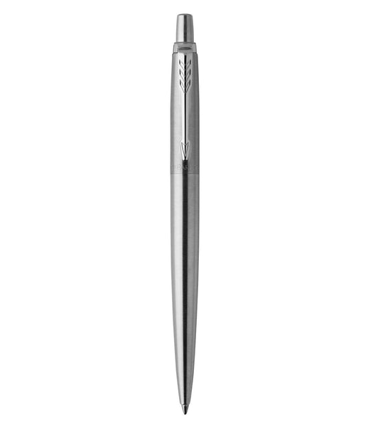 Parker Jotter Ballpoint Pen | Stainless Steel with Chrome Trim | Medium Point | Handwriting Pens & Stationery Supplies | Blue Ink | Gift Box