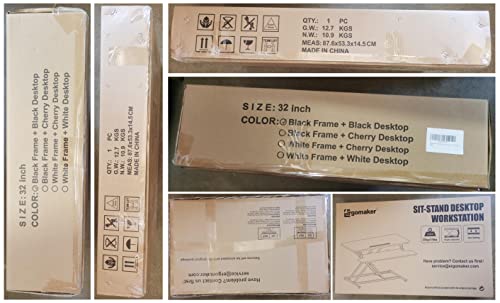 ERGOMAKER Standing Desk Converter, 36"/91cm Wide Height Adjustable Quick Sit to Stand Up Desk Riser for Dual Monitor