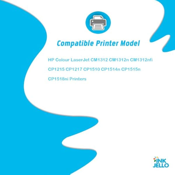 InkJello Compatible Toner Cartridge Replacement for HP Colour LaserJet CM1312 CM1312n CM1312nfi CP1215 CP1217 CP1510 CP1514n CP1515n CP1518ni (BK/C/Y/M, 5-Pack)