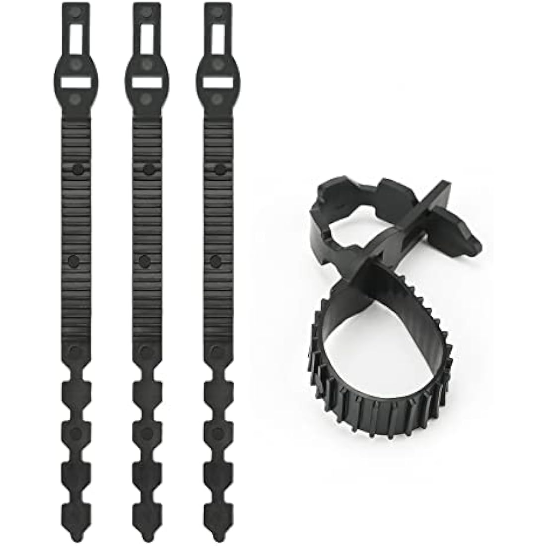 KINGLAKE 4Pcs 40cm Black Tree Ties Straps Supports Heavy Duty Shrub Ties Adjustable Interlock Garden Tree Ties for Shrub Rose Tree Plant Support
