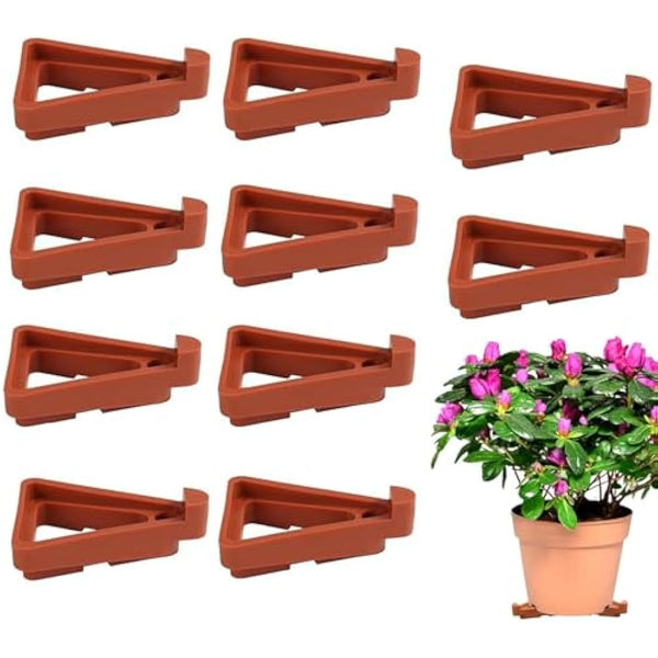 24 Pcs Pots Feet Plant Flower Invisible Pot Risers Triangle Toes Lifters Plastic Planters Stand for Better Water Drainage Indoor and Outdoor Garden Patio Small Large Plant Pot