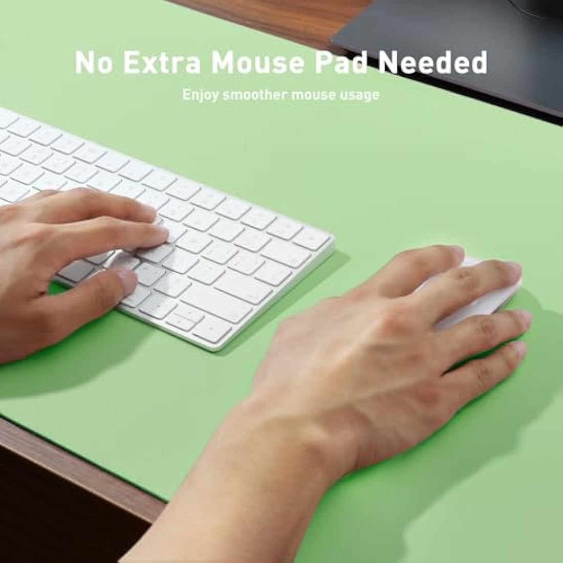 Aothia Desk Mat PU Leather Desk Pad/Mouse Pad,Anti-Slip Desk Protector,Waterproof Desk Cover for Office&Home(80cmx40cm,Foam Green)
