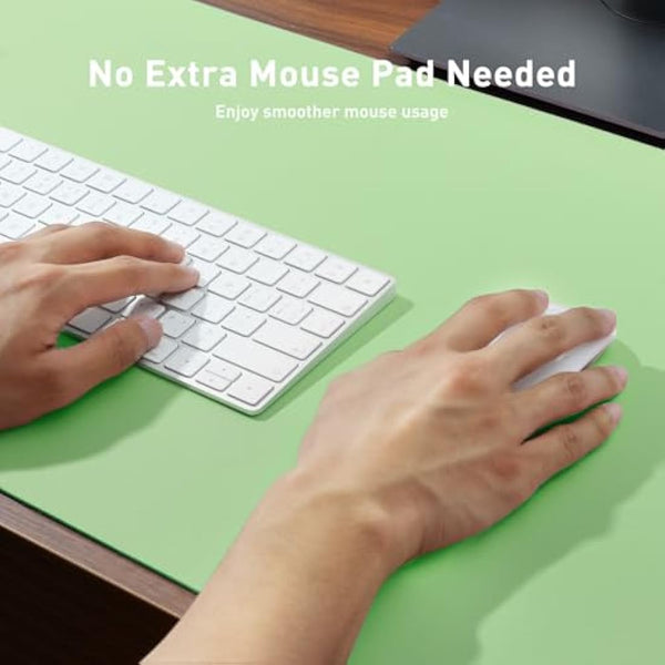 Aothia Desk Pad,Mouse Pad,Office Desk Mat,Non-Slip PU Leather Desk Mat,Waterproof Writing Pad for Office and Home (91cmx43cm,Foam Green)