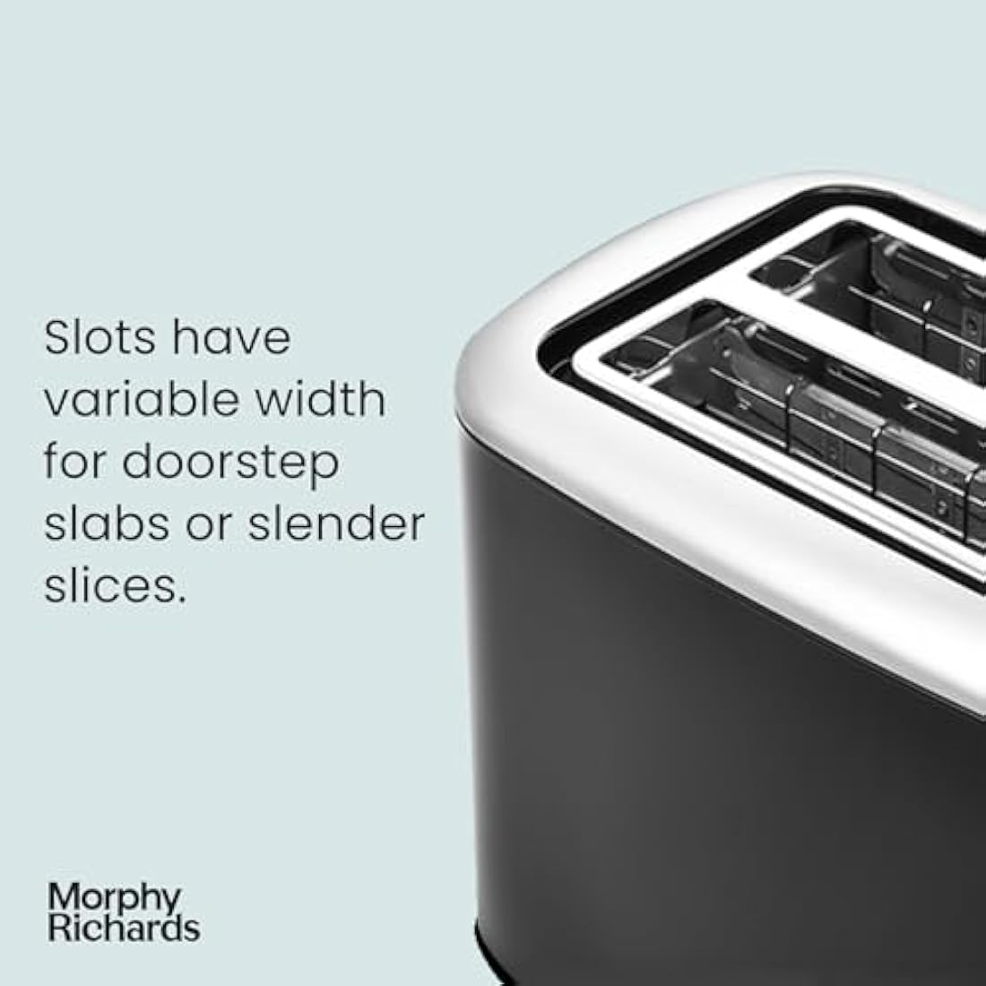 Morphy Richards Equip Black 2 Slice Toaster - Defrost And Reheat Settings - 2 Slot - Stainless Steel - 222064