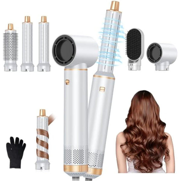 Air Styler Magic Hair Styler- 5 in 1 Hair Dryer Brush Ionic Air Curler,Blowout Airflow, Blow Dryer Brush Set,Multi Styler Tools fo Fast Drying Styling Curling Straightening Hair