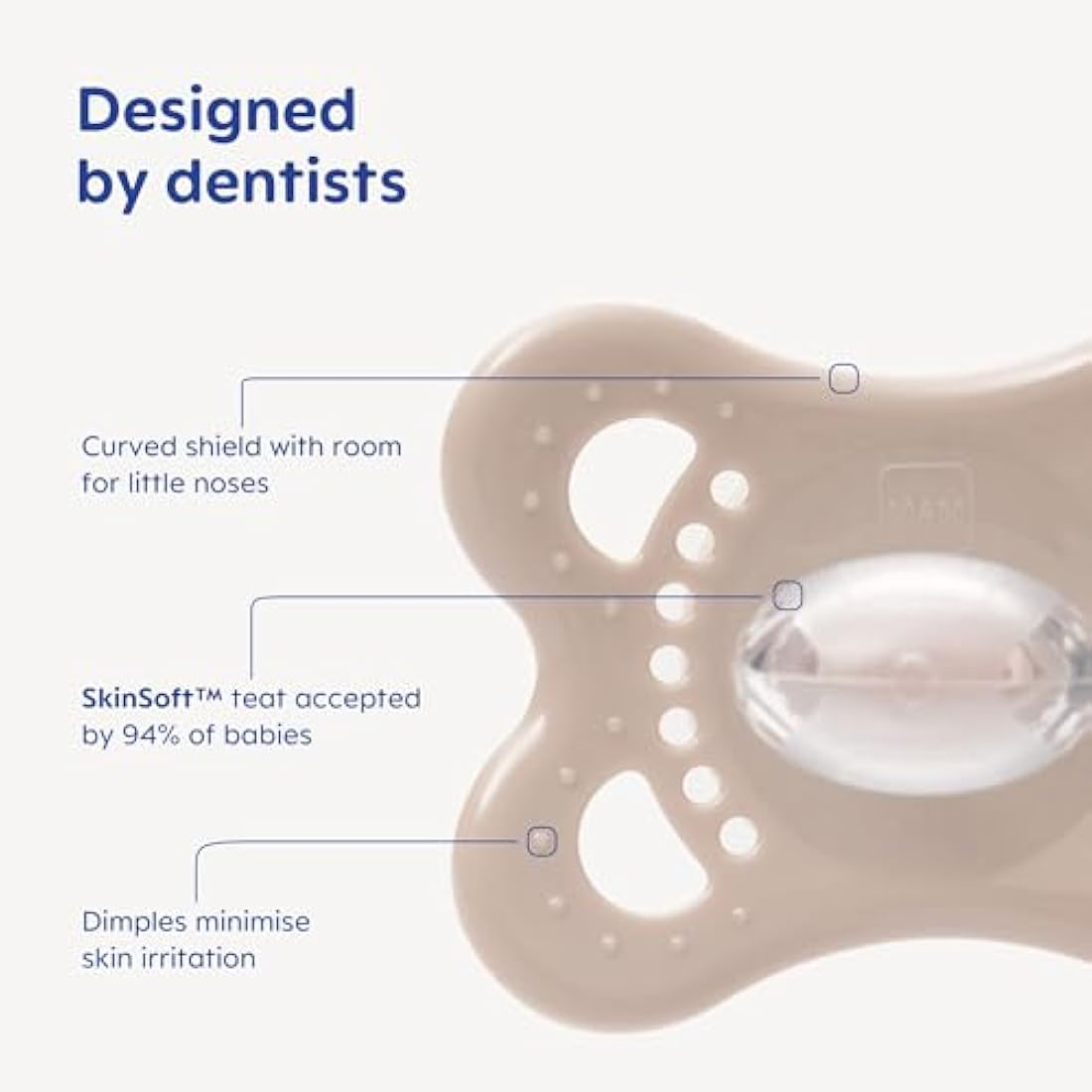 MAM Original Night Soothers | 0-6 Months | 2 Pack | Glow in The Dark | Comes in Dummy Steriliser Case | Baby Accessories for Newborn | Cream (Various Designs)