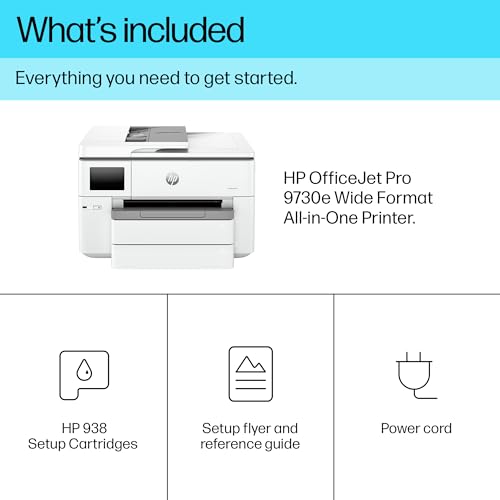 HP OfficeJet Pro 9730e All-in-One Printer | Colour | for Small Office | Wireless | Print, Scan, Copy, ADF | Up To A3 | 2 Tray | 6 months free Instant Ink limited time only