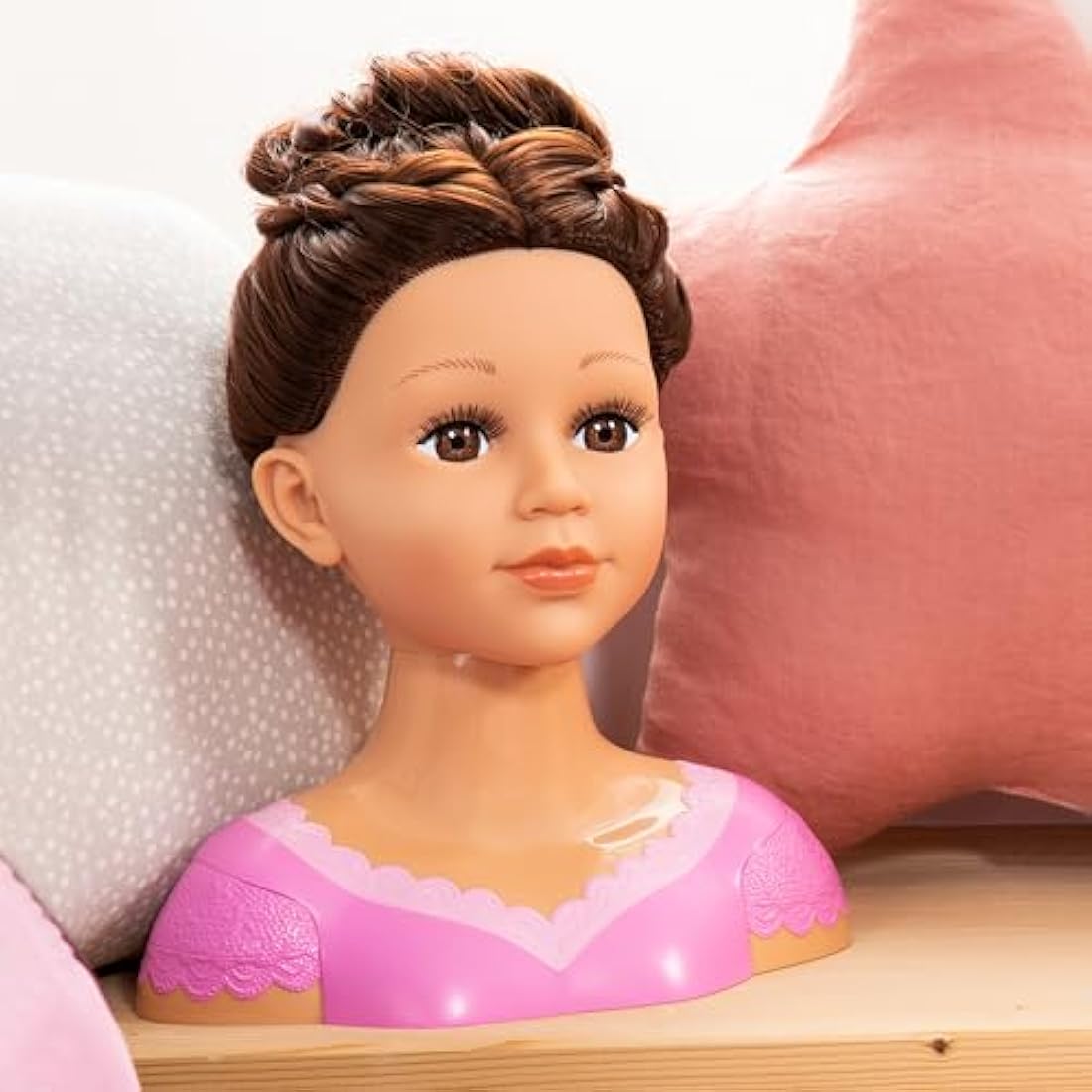 Bayer Design 90088AK Hairdressing head Charlene Super Model, styling, Makeup, with Accessories , Brown