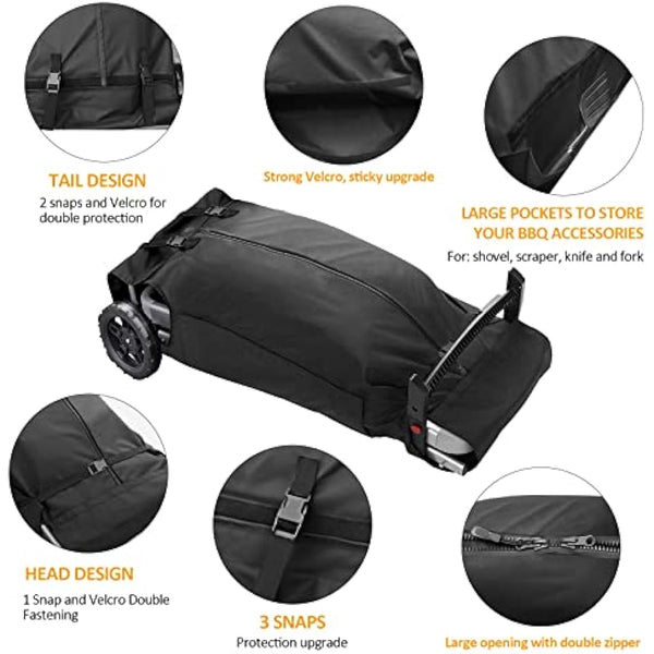 Grill Cover,Gas BBQ Cover fits Weber Traveler,Cargo Protector Storage bag Waterproof, Heavy Duty,Rip-Proof & UV Resistant For Protective Case Traveller grill accessories(115L x 65W x 24H cm, Black)