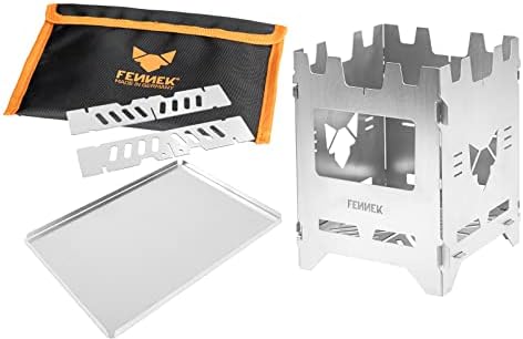 FENNEK Hobo Premium, the foldable outdoor cooker made of heat-resistant stainless steel, XL set with extensive accessories, made in Germany
