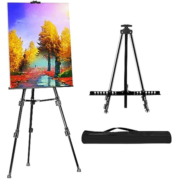 FUDESY Artist Easel Stand, Adjustable Art Tripod for Painting, 58cm to 182cm Tabletop and Floor Painting Display Adult Easel Stand, Aluminum Drawing Stand with Portable Bag