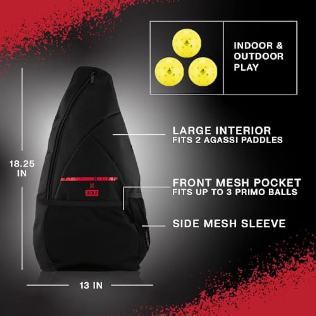 JOOLA Champion 12mm Pickleball Single Paddle or Set - Agassi Shape w/Extended Sweet Spot - Sandblasted Surface Increases Spin & Control - UPA-A Certified - USAP Approved - NFC Chip Enabled