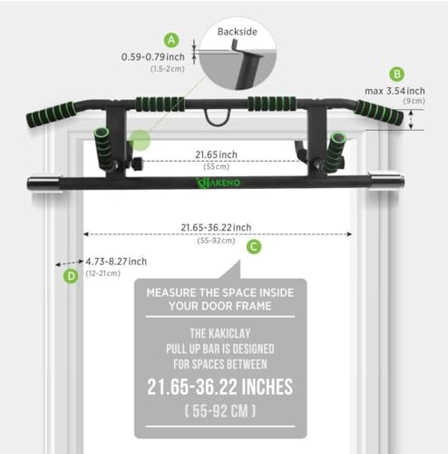 HAKENO Multi-Grip Pull Up Bar For Doorway - Pullupbar With Enhanced Smart Hook Angled Grip Home Gym Exercise Equipment with Professional Training