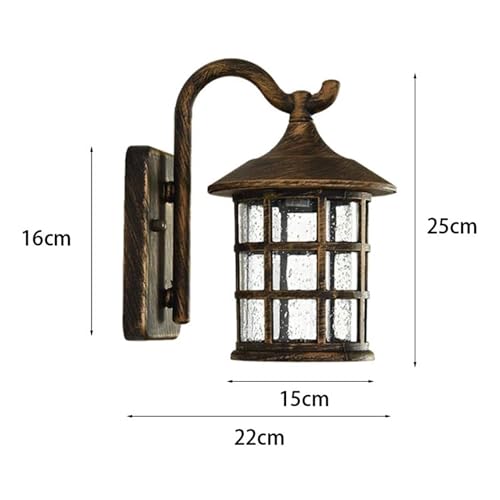 Outdoor Wall Lights,Lantern Outdoor Lights Aluminum And Glass Waterproof Lamp Retro Garden Wall Lights Rustic Decor E27 Outside Lights For House Home