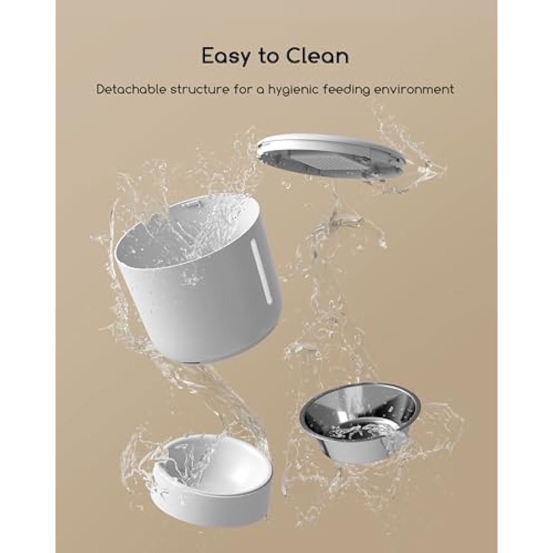 Faroro Automatic Cat Feeder, 4L Cat Feeder with Timer up to 6 Meals Per Day, Portion Control, 30s Voice Recording, Suitable for Small and Medium Pets