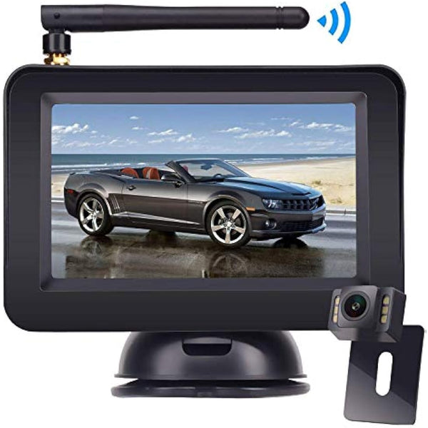Wireless Reversing Camera, DOUXURY 4.3'' LCD Rear View Monitor + 170° Wide Angle IP68 Waterproof Rear View Camera, Night Vision Universal for Car Van Semi Truck
