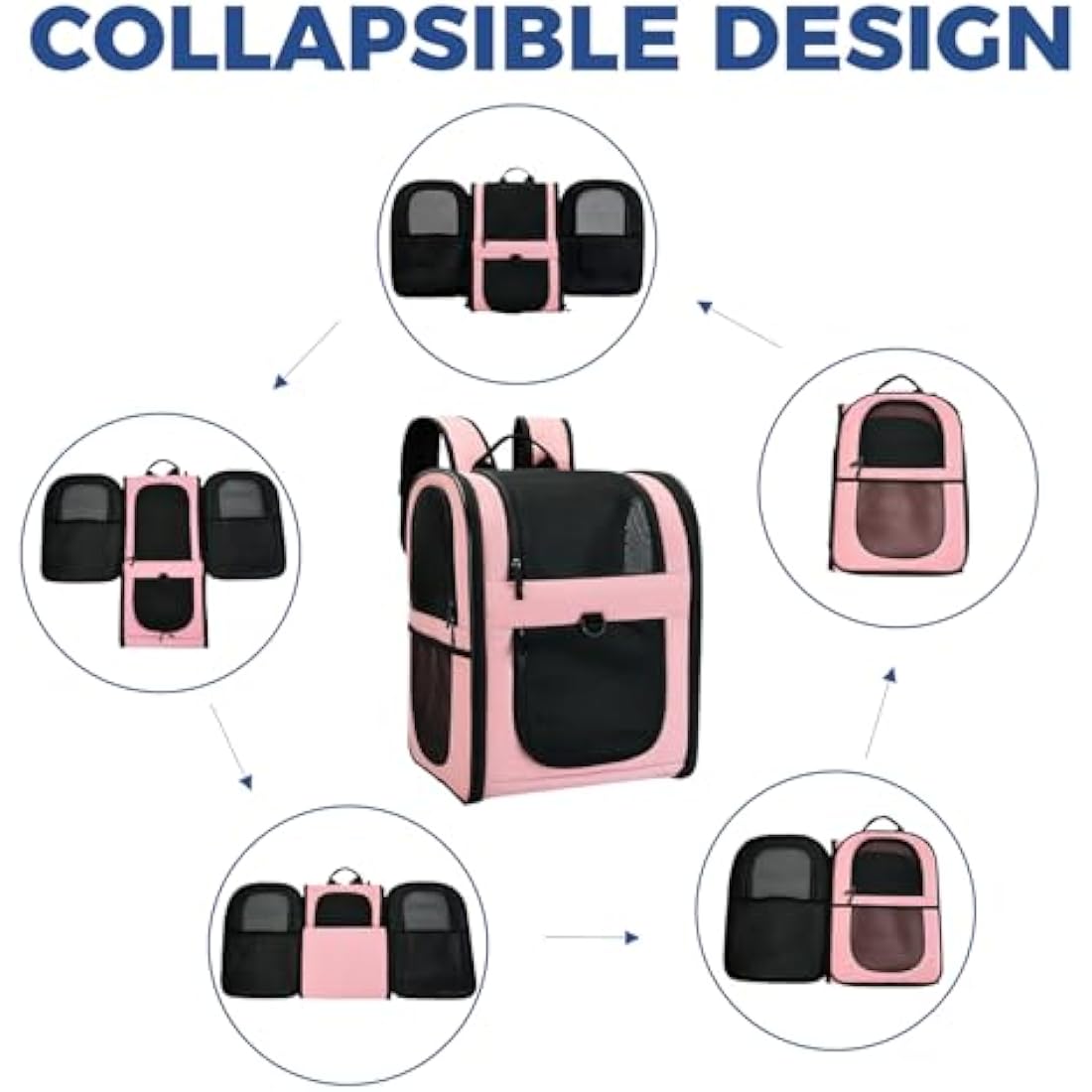 Apollo Walker Cat Carrier and Dog Carrier, for Large and Small Cat Pets (2-15 kg), Breathable Mesh Pet Carrier, Ideal for Hiking, Travel, and Outdoor Activities (Pink)