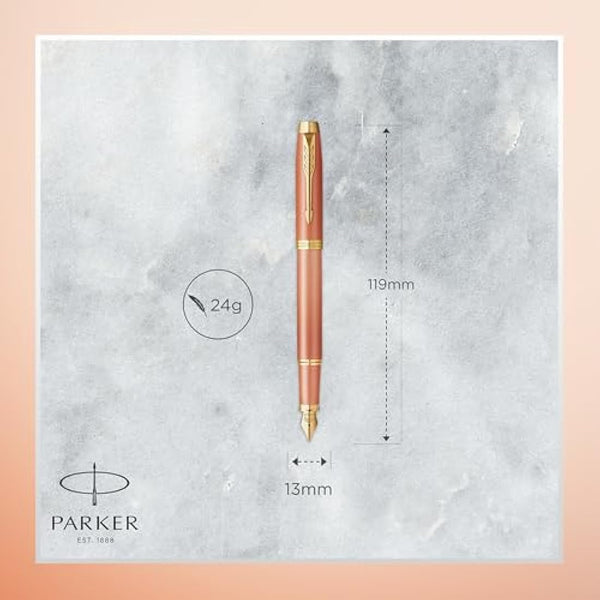 Parker IM Writing Rituals Fountain Pen | Uplifting Orange Finish with Gradient & Gold Trims | Fine Nib | Blue Ink | Gift Box
