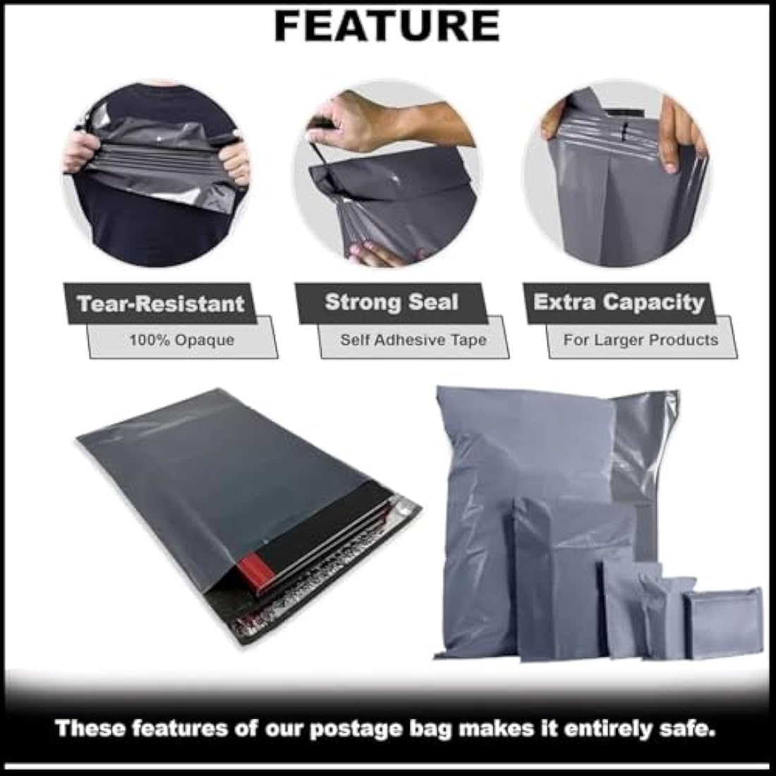 DVIVA 50pcs Postage Bags for Clothes |13"x19" Waterproof and Tear-Proof Mailing Bags | Large Parcel Bags for Delivery, Shipping & Packages