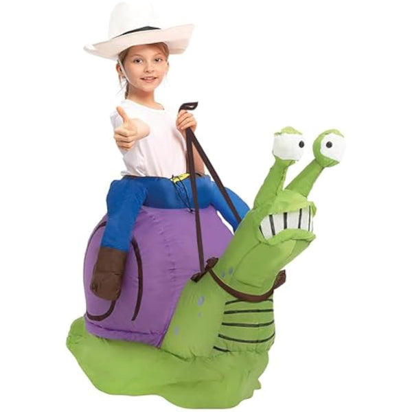 Inflatable Snail Disguise for Children | Size 120 to 150 cm | Made of Highly Resistant Polyester - Pleasant to Wear | Inflating System Included | Giant Animal | OriginalCup®