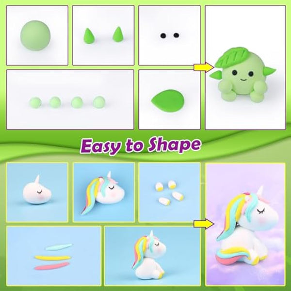 Air Dry Clay 76 Colours, Modelling Clay for Kids, DIY Molding Magic Clay for with Tools, Soft & Ultra Light, Toys Gifts for Age 3 4 5 6 7 8+ Years Old Boys Girls Kids