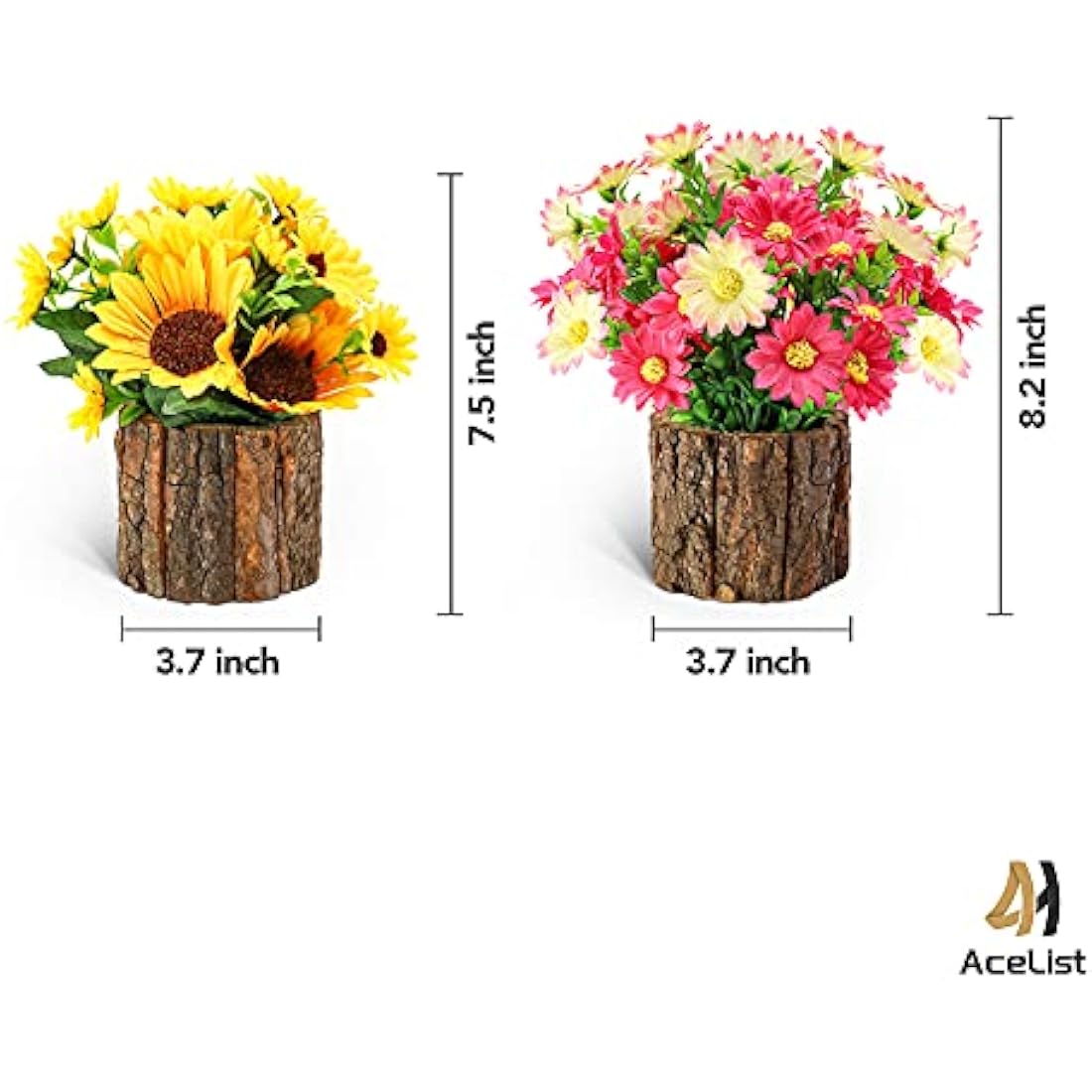 AceList Artificial Sunflowers, Fake Flowers/Fake Potted Plants Artificial Plants Indoors In Pots Yellow Decorative Artificial Flowers Indoors for Home Office Grave