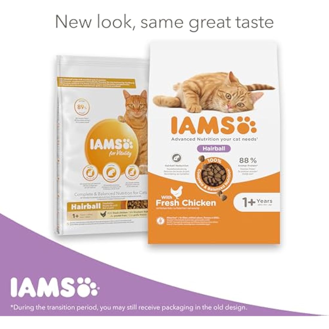 IAMS Hairball Complete Dry Cat Food Chicken 10kg - Significantly Reduces Hairball Formation