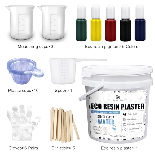 Eco Resin Casting Powder - 2800g / 100oz Fast Cured Plaster Casting Powder for Beginners - 20~30 Minutes Demold, Easy Mixing Water Activated