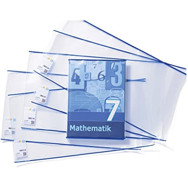 HERMA Hermaex Classic 7260 Book Covers 26 x 54 cm, Pack of 20, Book Covers with Label and Edge Protection Made of Wipe-Clean Polypropylene Film, Book Protector Set for School Books, Transparent