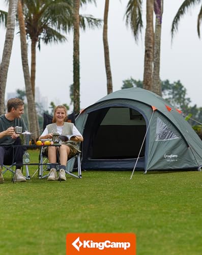 KingCamp Camping Tent for 4 Man, Ultralight Waterproof Dome Tent, Compact and Backpack-Friendly, Ideal Tent for Camping, Trekking and Outdoors