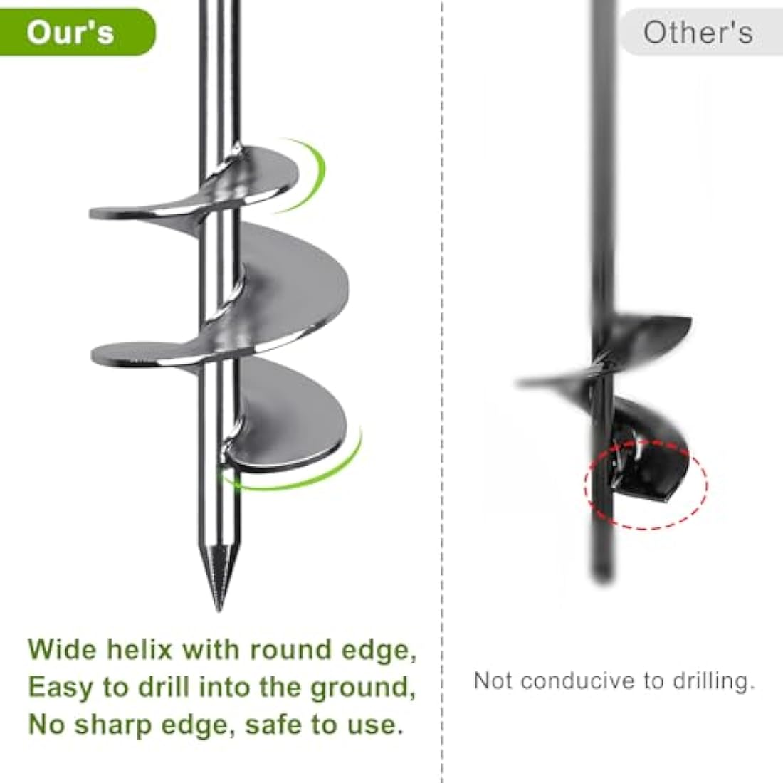 Dolibest Tent Peg Heavy Duty, 76cm Ground Anchor Screw Trampoline Stake Metal Earth Sand Spiral Wind Storm Spike for Swing/Camping/Shed/Dog/Carport/Canopy with Fixed Eyelet, 2 Pack