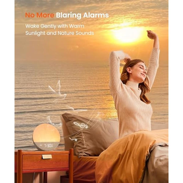 Dreamegg Sunrise 1 - Sunrise Alarm Clock, White Noise Machine with 29 Sounds, Wake Up Light Alarm Clock with 5 Wake up Sounds, 9 Dimmable Night Lights, Snooze, Customizable Sleep Routines for Adults