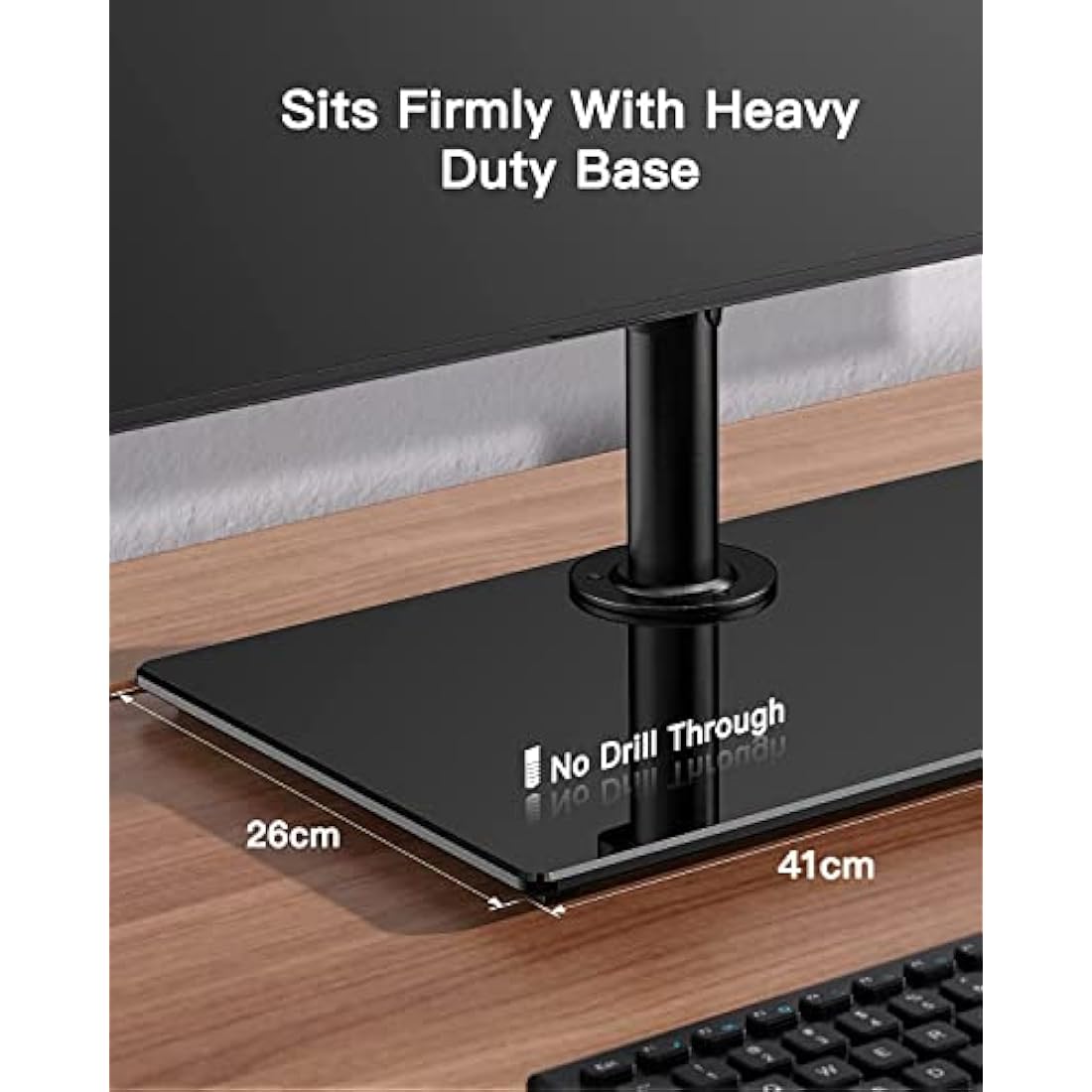ErGear Dual Monitor Stand for 13”- 32” Screen, Freestanding Dual Arm Desk Mount with Sturdy Base, Adjustable Double Monitor Stand Hold 8KG/Arm