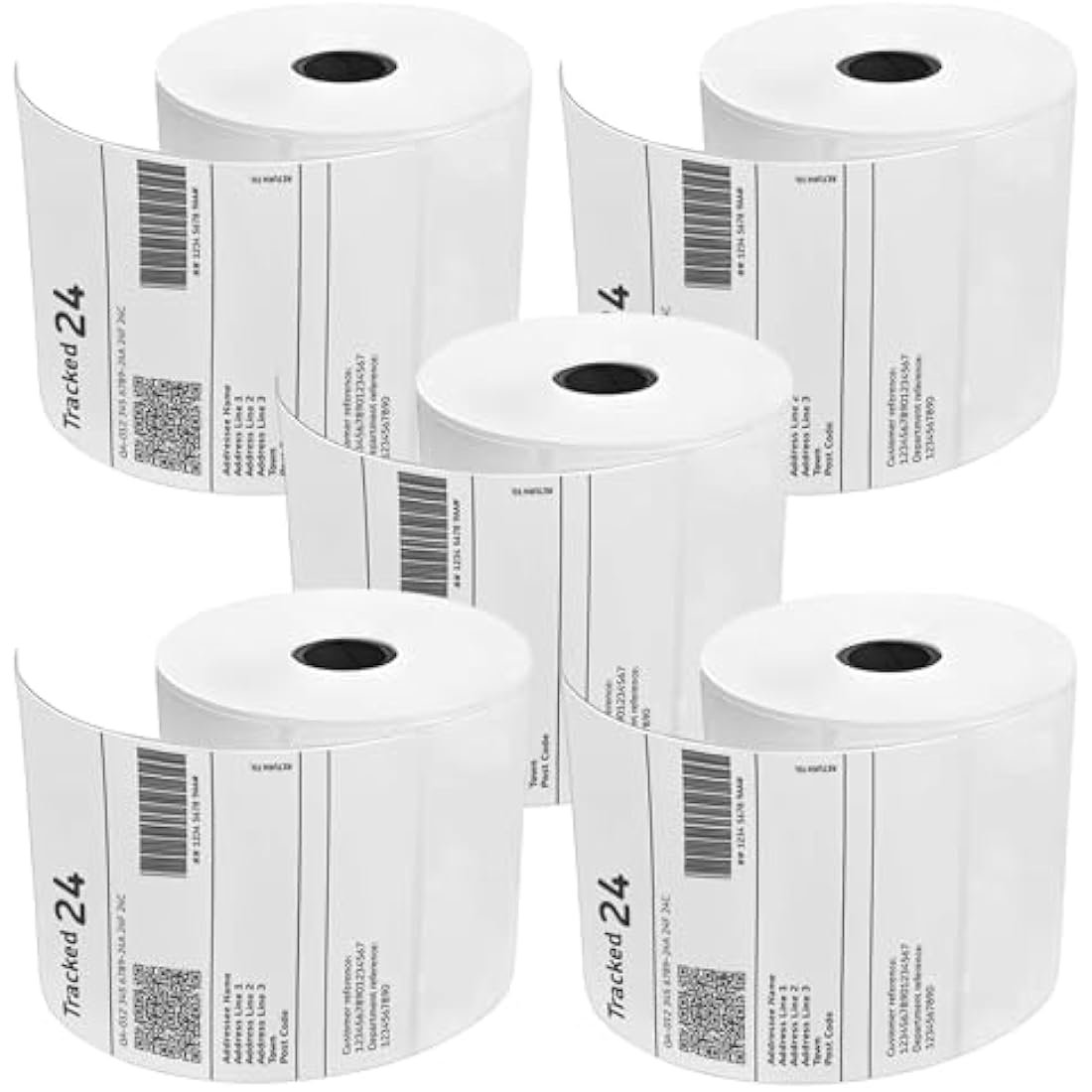 Double Dragon, 5 Rolls, 1,250 Premium Coated Direct Thermal Labels, 4” x 6”, 100x150mm, Self-Adhesive, Compatible with Zebra, MUNBYN, Rollo, TSC, Toshiba, Citizen, Direct Thermal Label Printer, GK420d