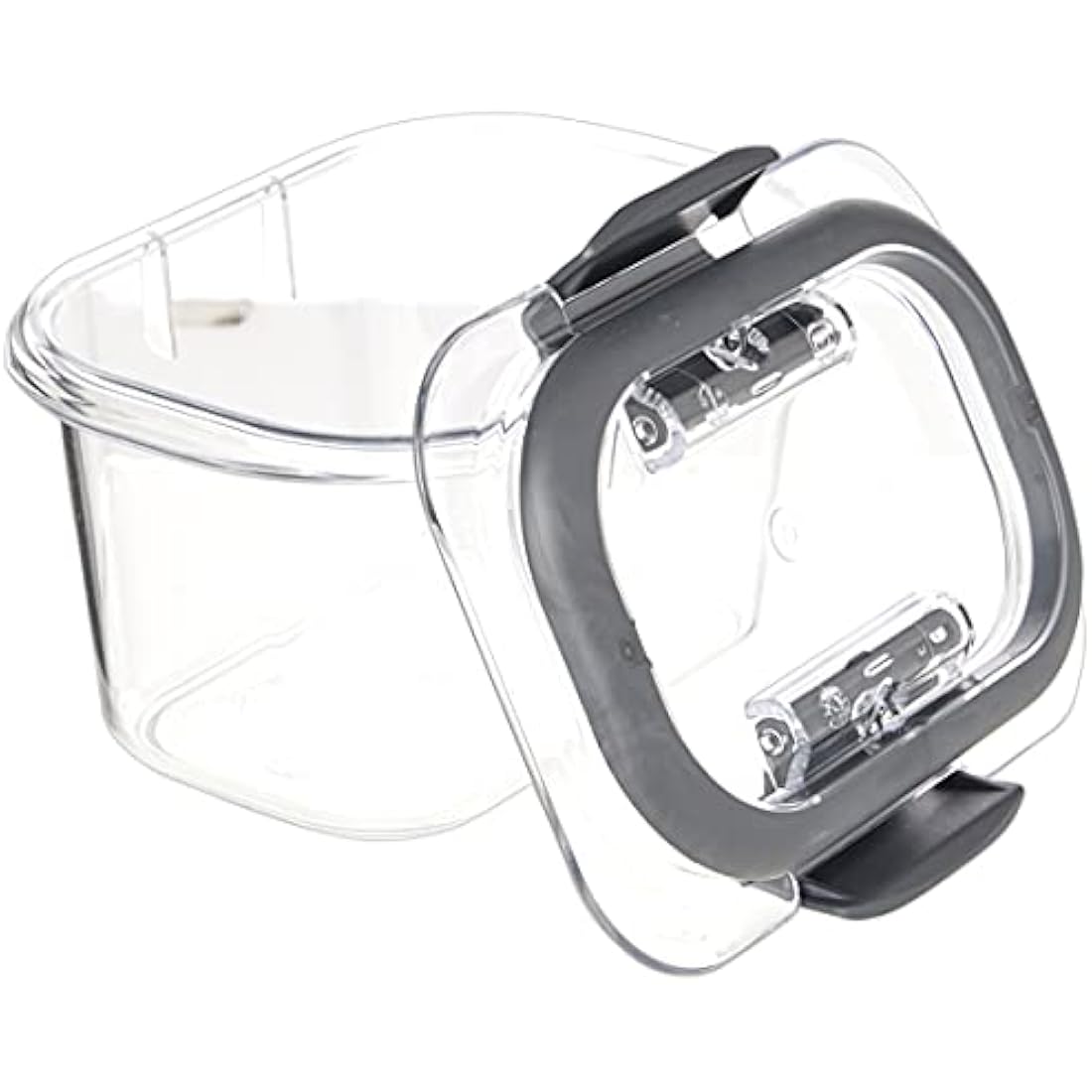 Sistema Brilliance Leakproof Food Storage Container, Stain and Odour Resistant, Microwave Steam Vents, 380 ml, BPA-Free, Black Clips, Clear/Grey, 2 Count (Pack of 1)