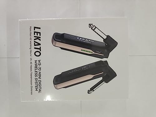 Wireless Guitar System,LEKATO Wireless Guitar Transmitter Receiver with 70 Channels,<3ms Low Latency Rechargeable Digital Audio Guitar Cable Cordless Bass Jack Lead for Electric Guitars,Bass,KeyBoard