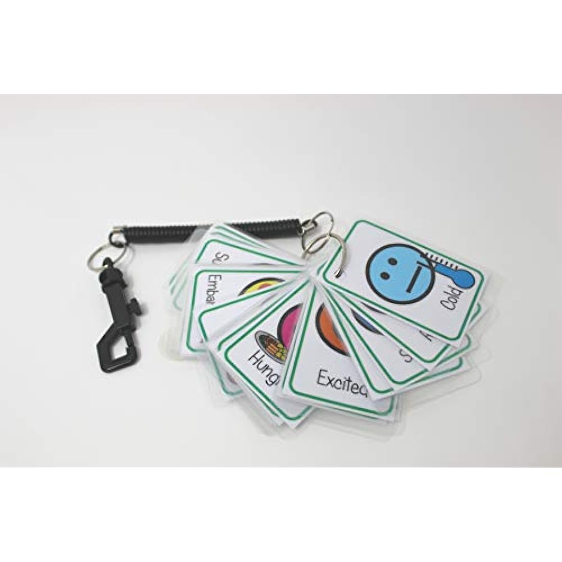 Feelings and Emotions Flash Card Pack - Special Needs Autism Cue Card & Bungee Set for carers schools senco