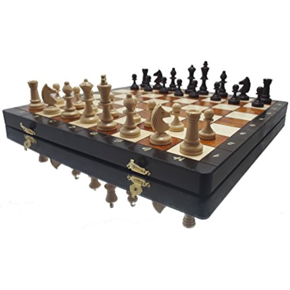 Master of Chess Magnetic Wooden Chess Set with Pieces 35 cm / 14 in - Handcrafted Small Portable Chess Board Game for Adults and Kids
