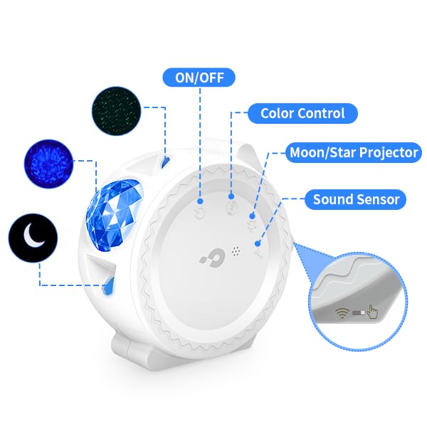 Galaxy Projector Night Light: 3 in 1 Star Lights Projector with Nebula Ocean Moon, Kids Adults 3D Starlight Projector Sensory Lights with Voice/Timer Control,Compatible Alexa Google Assistant