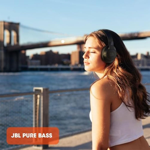 JBL Tune 760 NC Wired and Wireless Over-Ear Headphones with Built-In Microphone, Active Noise-Cancelling and Hands-Free Controls, Black